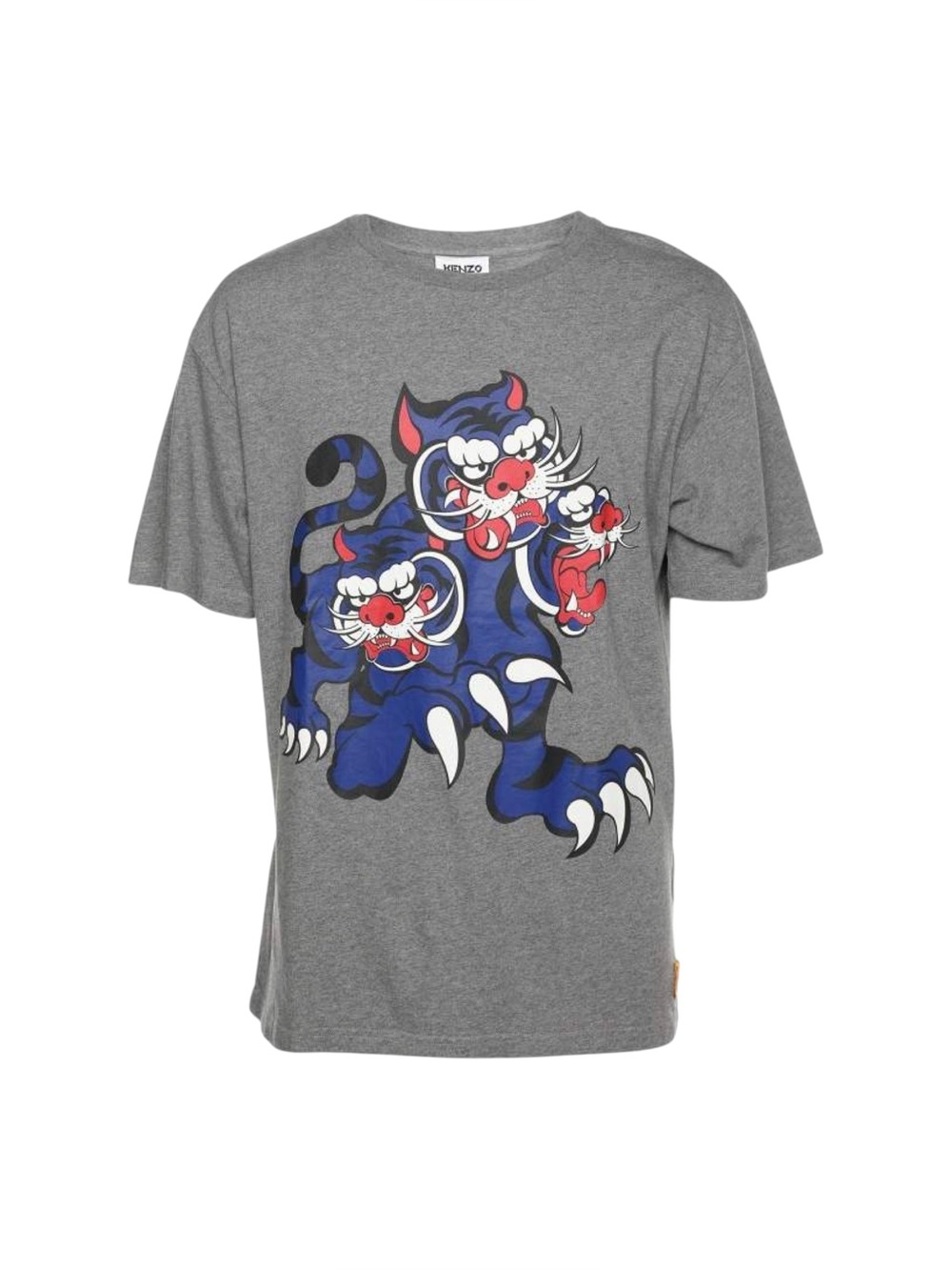 Kenzo x Kansai Yamamoto Grey Three Tiger Print Cotton T-Shirt Medium